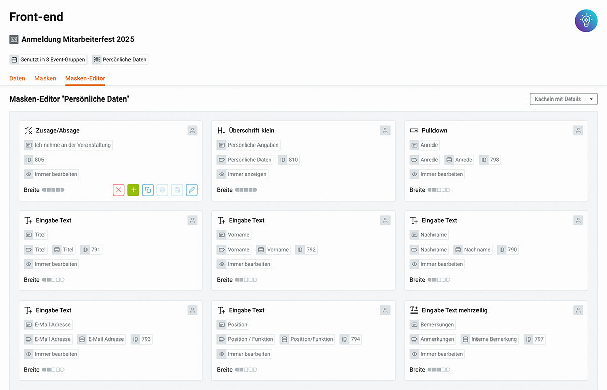 Front-ends Maskeneditor
