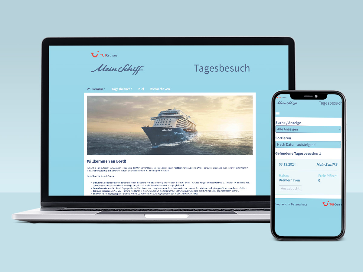 TUI Cruises - Schiffsbesuche Buchungstabelle