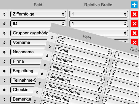 Einstellbare Ansichten im Back-End