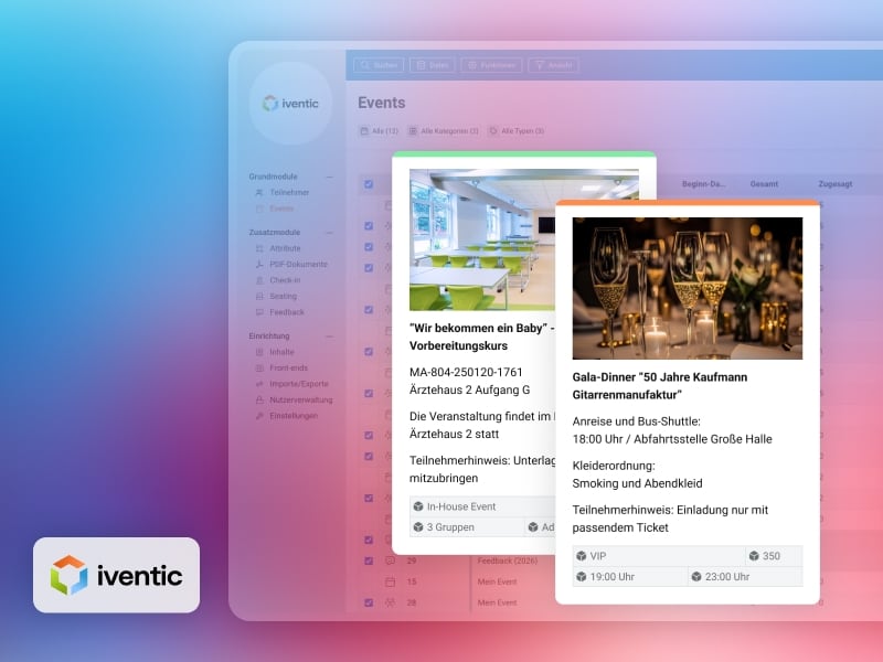 Compledo | Neue Kachelansicht im Modul „Events“