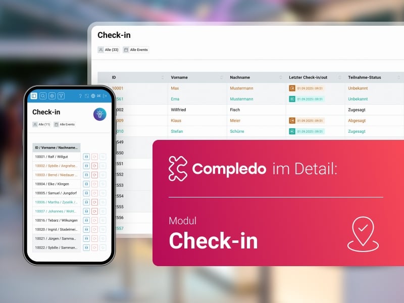Modul „Check-in“ in Compledo Eventsoftware